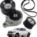 Serpentine Drive Belt Tensioner Kit Set and Idler Pulley Compatible with 2007-2018 Toyota Land Cruiser Sequoia Tundra 2008-2018 Lexus GX460 LX570 Replaces 89378 39185 36370 8PK2415