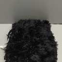 XeGe Faux Fur Reading Pillow Cover (No Filler), Fluffy Backrest Pillow Case for Sitting in Bed, Adults Kids Shaggy Sit Up Back Support Study Pillow Cover for Couch Chair Home Decoration, Black (Large)