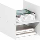 Furinno Cubicle Cube Insert, H-Shelf Cube Organizer, 2-Tier Shelf Accessory, Fits into Furinno Triple Thick Cubes, IKEA Kallax, for Organizers and Storage, White