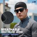 SUNMECI 2 Pcs Cooling Breathable Mesh Skull Cap for Men Women Lightweight Quick Dry Cycling Moto Helmet Hard Hat Liner (Black)