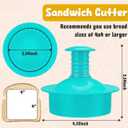 2 x Sandwich Cutter and Sealer Round Cut and Seal Sandwich Maker, Crustless Peanut Butter & Jelly Sandwich Cookie Cutter-Green Round