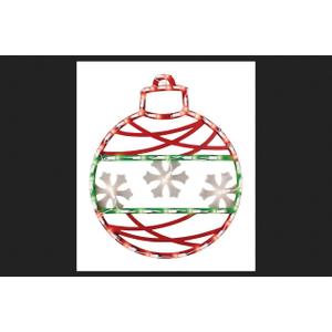 17" Red Green and White Lighted Christmas Ornament Window Silhouette Decoration, No Color, No Size, Plastic