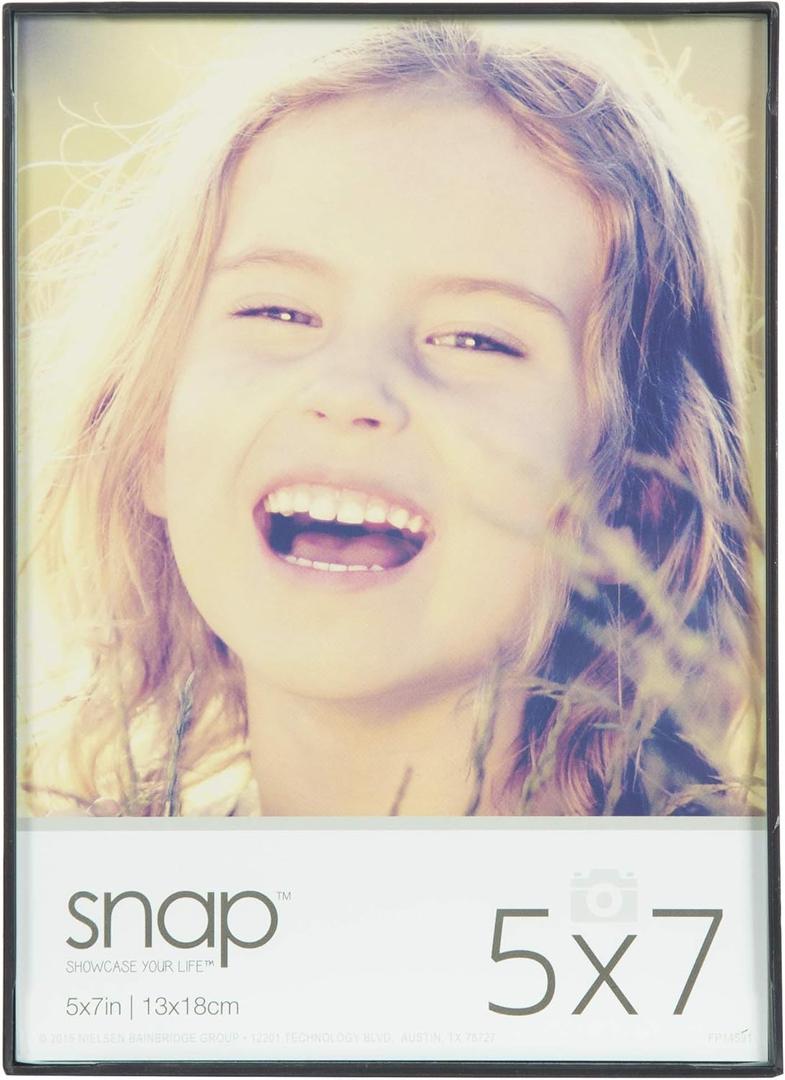 Snap 5x7 Front Loading Narrow Photo Frame, for Wall or Tabletop Display