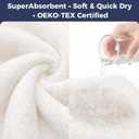 Towel Wrap for Women Plus Size (XL-2XL) with Hair Towel Wrap, Microfiber Bath Wrap Soft & Comfortable Absorb Water Body Wrap Oversized Button Design, White