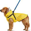 Dog Raincoat: Dog Rain Jacket with Reflective Harness & Removable Hood | Waterproof Dogs Rain Coat Poncho for Large Dogs Puppies (Yellow - XL)