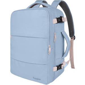 Taygeer Travel Backpack for Women, Carry On Backpack with USB Charging Port & Shoe Pouch, TSA 15.6inch Laptop Mochila Flight Approved, Nurse Bag Casual Daypack for Weekender Hiking, Powder Purple (Large)