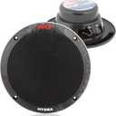 Pyle 6.5 Inch Dual Marine Speakers - 2 Way Waterproof and Weather Resistant Outdoor Audio Stereo Sound System with 400 Watt Power, Polypropylene Cone and Butyl Rubber Surround-1 Pair-PLMR605W (Black)