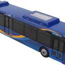Daron MTA Bus  11-Inch Single Bus in New Blue Livery  Officially Licensed Friction-Powered Toy with Rolling Wheels and Functional Doors for Kids Ages 3+