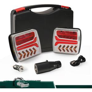 Wireless Trailer Lights, Magnetic LED Rechargeable and Portable Tow Lights Kit for Trucks, RVs, Campers, Boats, Caravans, and Wreckers
