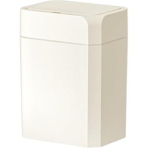 ELPHECO 3.5 Gallon Waterproof Motion Sensor Bedroom Trash Can with Lid Bathroom Accessories, Bathroom Decor Automatic Garbage Bin for Living Room Office, Beige