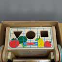 Melissa & Doug Wooden Shape Sorting Grocery Cart - Toddler Toys with 12 Blocks, Puzzle Board and Coffee Cup for Pretend Play and Montessori Toys - FSC Certified