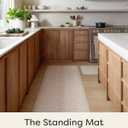 House of Noa Nama Standing Mat Anti-Fatigue Cushioned Kitchen Mats for Floor | Ergonomic Bounce-Back Foam Kitchen Mats | Anti-Fatigue Mats for Kitchen & Standing | Checker Almond | 22" x 54"
