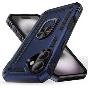 Korecase Compatible with iPhone 16 Plus Phone Case with Stand Ring, Military Grade Heavy Duty Shockproof Cover for Apple iPhone 16 Plus Case Blue
