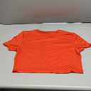 Women's Summer Casual Loose Fit Plain Soild Basic Short Sleeve Crop Tops T-Shirts, XXL, Red