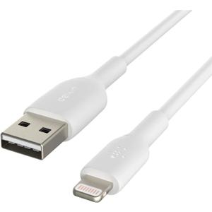 2 Packs Belkin BoostCharge Lightning Cable - 6.6ft/2M - MFi Certified Apple iPhone Charger USB to Lightning Cable - iPhone Cable - iPhone Charger Cord - Apple Charger - USB Phone Charger - White