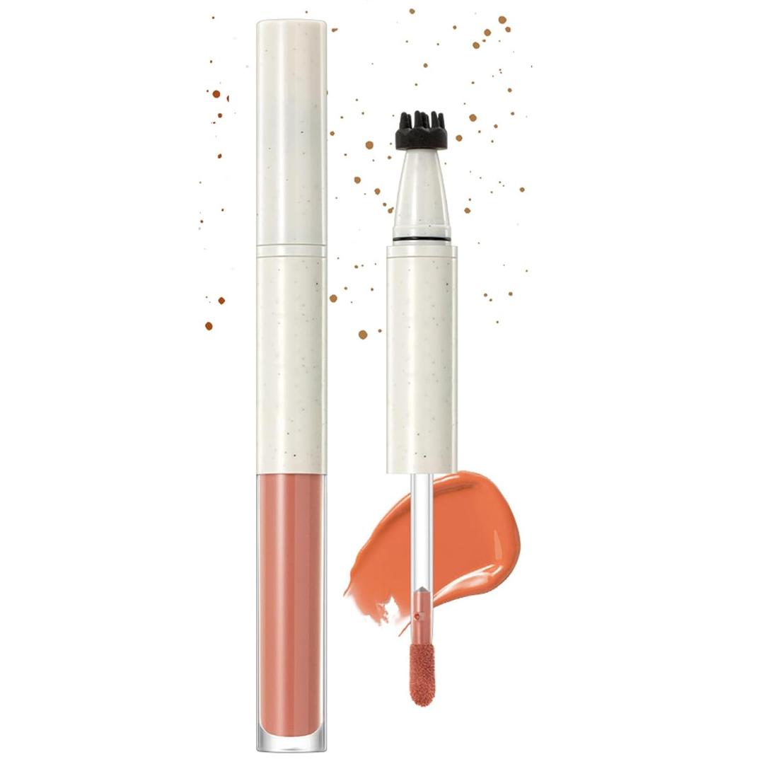 4 x Liquid Face Blush Freckle Pen, Natural Dewy Cream Blush with Light Brown Faux Freckle Stamp Pen 2 in 1 Makeup Natural Sunkissed Dewy Cheeks, Waterproof Fake Freck Tint Marker (02)