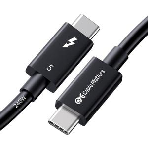 Cable Matters [Intel Certified 80Gbps Thunderbolt 5 Cable - 1m / 3.3ft, Supports up to 120Gbps Bandwidth Boost and 240W Charging, Compatible with Thunderbolt 4, USB4, and USB C, Black