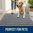 OLANLY Dog Door Mat for Muddy Paws 36x24, Absorbs Moisture and Dirt, Absorbent Non-Slip Washable Doormat, Quick Dry Chenille Mud Mat for Dogs, Entry Indoor Entryway Carpet for Inside Floor, Grey