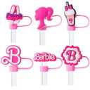 Straw Cover Caps for Stanley Cup Pack of 6, Pink Color