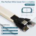153in Cord Hider Wall, Wire Hiders for 3 Cords, Paintable Cable Cover for 2 Thick Extension Cables, Wire Concealer to Hide Cords Wall Mounted TV, 9X L17in X W0.95in X 0.47in, Beige