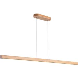 55" Wood Linear Pendant Modern Kitchen Island Light Fixture with Remote Solid Wooden Hanging Ceiling Light Chandeliers for Dining Room Kitchen Pendant Lighting Over Island Natural, 55in