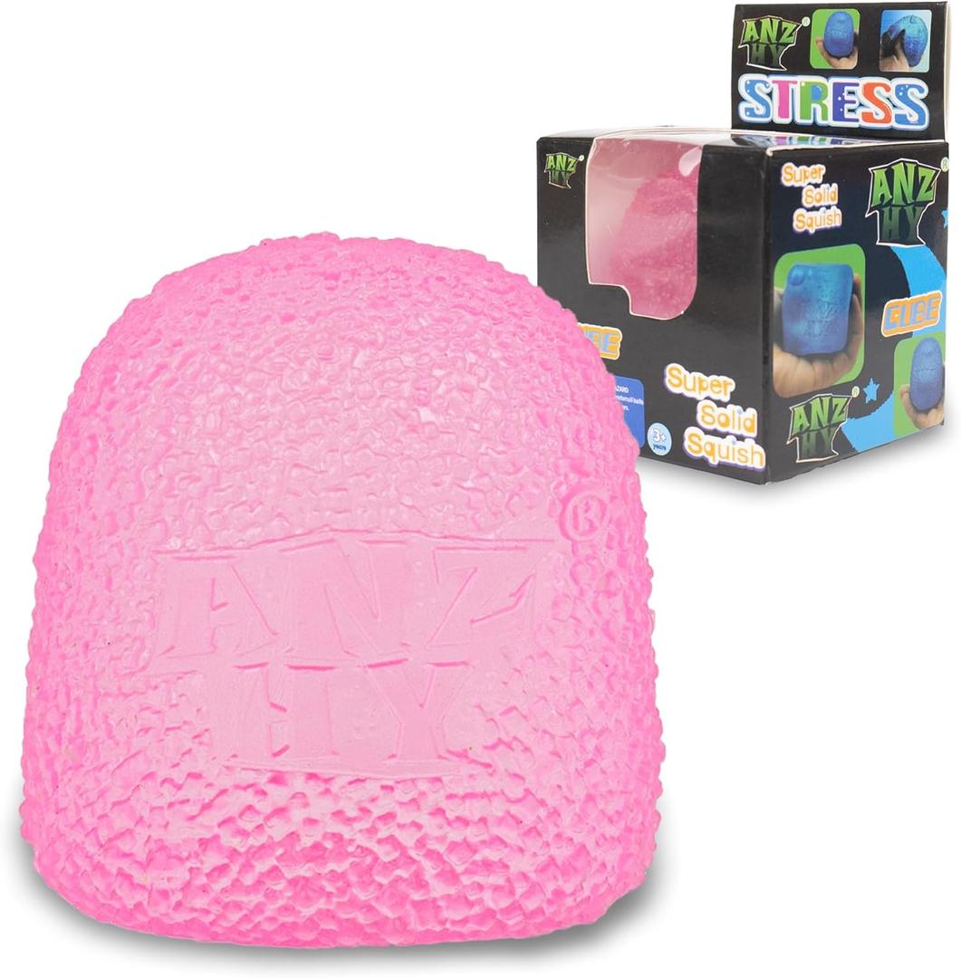 Kids Textured Multi Ball Set for Sensory Exploration, Soft Sensory Squeeze Toys for Boys Girls, Age 3 to Adult (Pink Ellipsoid)