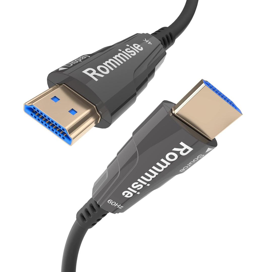 4K HDMI 200FT Cable Fiber Optic, HDMI 2.0,18Gbps 4K@60Hz (4:4:4 HDR10 HDCP2.2 ARC CEC) Ultra HD One-Direction Cord Ethernet Audio Return Compatible with UHD TV Monitor Laptop Xbox PS4/PS5 ect