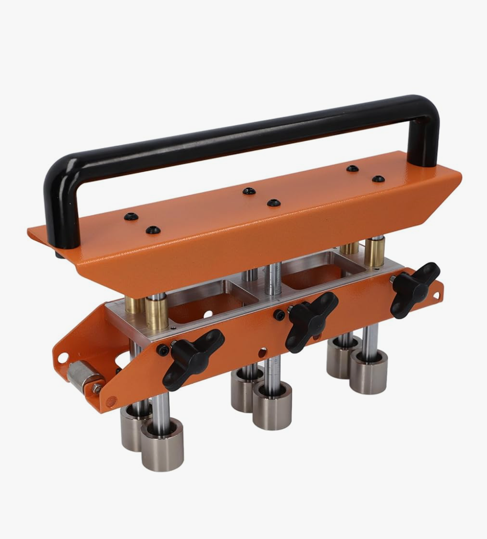 3 Station Roller, 0-90 ° Angle Large Radius Sheet Roller Bender, Aluminum Standing Seam Roofing Tools (Brown)
