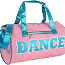 Dance Duffle Bags for Dancers, Girls, Teens, and Student Athletes, Fun Dance Workout Duffel Bag for Girls and Boys (Pink/Blue)