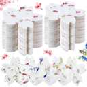 Dunzoom 100 Pcs Handmade Seed Paper Plantable Wildflower Seed Paper Recycled Flower Petals Tags Wedding Favors for Guests Gifts Cards for Envelope Birthday Party, 5 Styles(Flower Shape)