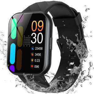 Parsonver Smart Watch, 5ATM Waterproof Watch for Swimming, Fitness Activity Tracker with 110+ Sports Modes, Heart Rate/Sleep/SpO2/Calories Monitor, Pedometer, Fitness Watch for Android & iPhone, Black