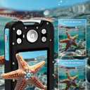 Underwater Camera 4K 48MP Autofocus Selfie Dual Screen Waterproof Camera with Floating Strap and 32GB Card, 17FT Compact Waterproof Digital Camera, Fill Light Underwater Camera for Snorkeling