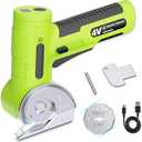 2026 Upgrade Cordless Electric Scissors, Oversized Tungsten Steel Blade & Wider Opening, 1/3" Max Cut, 320RPM，Dual-Side Safety Lock, 3-Speed & LED Display, Powerful Rotary Cutter for Cardboard - Green