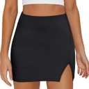 Trendy Queen Women's Black Mini Skirt with Shorts Underneath 2025 Sexy Cute Skorts Fashion Going Out Summer Outfits S