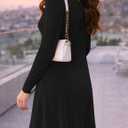 Womens 2026 Velvet Cowl Neck Long Sleeve Mini Dress - Elegant Christmas Party Cocktail Dress for Fall Winter (Black, L)