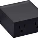 Bostitch Office Konnect Power Hub, Two Outlets Charging Station for Desktop, Shallow Tray Top, Black