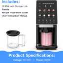 Ice Cream Maker & 10-in-1 Frozen Treat Maker, 20 oz 1 Pint, Mix-In + Re-Spin for Creamy Texture, Gelato, Sorbet, Slushie, Frozen Yogurt & Smoothie Bowls Machine for Homemade, Recipe Guide
