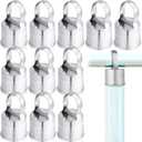 Therwen 12 Pack Chain Link Fence Ring Cap for 1-7/8" OD Post, 2" Aluminum Eye Top Rail Cap with 1-3/8" Loop, Outdoor Rail Fencing Repair Hardware