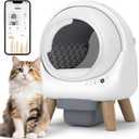 Self Cleaning Litter Box,Automatic Cat Litter Box for Multiple Cats,Robot with APP Control,Dual Safety Protection,Odor-Free Waste Disposal Includes Trash Bags,White