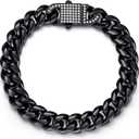 Amazon Essentials Unisex Thick Cuban Chain Bracelet with Simulated Diamond Clasp
