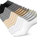 Wernies No Show Socks Women Low Socks Non Slip Flat Boat Line, 8 Pairs, Size 8-11