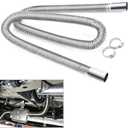 COLOR TREE 78.7inch Universal Stainless Steel Exhaust Pipe 1inch ID Parking Air Heater Tank Diesel Gas Vent Hose Length for Car Truck (2M / 2.5CM)