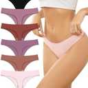 Riozz Womens Breathable Seamless Thong Panties No Show thongs Workout Thongs Women Comfortable Thong Underwear Sexy 6 Pack, XL