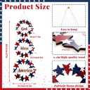 Peryiter 4th/Fourth of July Decoration Memorial Day Patriotic Wreath for Front Door Wooden Red White and Blue Star Sign God Bless America Decor for 250th Anniversary Porch Wall Indoor Outside Home