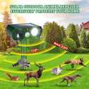 4 Pack Deer Repellent Devices Solar Animal Repellent Ultrasonic Cat Repellent Outdoor Raccoon Deterrent to Repel Squirrel Rabbit Dog Skunk for Yard Lawn