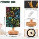 Bedside Table Lamp Video Game Nightstand Lamp with Wood Gaming Gamer Colorful Desk Lamps for Bedroom Living Room Nursery Office Home Decor
