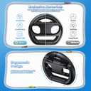 2 x FASTSNAIL [Switch 1/2 Compatible] Steering Wheels for Nintendo Switch 2/1/OLED for Joy-Con 2, Racing Wheels for Mario Kart World/8 Deluxe Gaming, Universal Joypad Wheels 2 Pack (Black,Black)