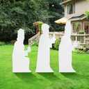 Suzile 3 Pieces Christmas Outdoor Nativity Yard Decor Nativity Scene Yard White Nativity Scene Christmas Yard Nativity Sets Religious Manger Scene for Xmas Home Lawn Pathway Walkway Supplies Decor
