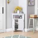 UTEX Bathroom Corner Storage Cabinet, Small Floor Corner Cabinet with Doors and Adjustable Shelves, Freestanding Narrow Storage Organizer for Bathroom, Kitchen, Living Room, White | Floor Corner Cabinet, Doors, Adjustable Shelves, Freestanding, Narrow Cabinet, Organizer, 32.68'' Tall