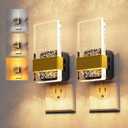 L LOHAS LED Night Light, 2 Pack 3CCT Night Lights Plug Into Wall, 2000K/3000K/5000K Adjustable Color Temperature Nightlight, Dusk to Dawn Sensor Dimmable Nightlights for Bathroom, Hallway, Gift